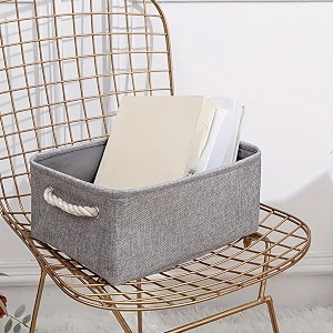 kuber industries stackable storage basketfoldable toy storage binwardrobe organizer for clothes3 different sizes grey pack of 1