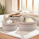 Kuber Industries Stackable Storage Basket|Foldable Toy Storage Bin|Wardrobe Organizer For Clothes|3 Different Sizes (Grey) (Pack Of 1)