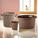 Kuber Industries Plastic Set of 3 Bathroom Combo Set | Bathing Set | Bathware Set | Tub-Bucket &amp; Mug Combo Set for Bathroom | Modern Bathroom Accessories Set | Brown