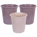 Kuber Industries (Set of 3) Plastic Open Top Dustbin Without Lid - Food Waste Bin for Kitchen | Home | Office | Bathroom | Washroom - Garbage Can for Dry and Wet Waste (10 LTR Capacity) (Brown-Beige)