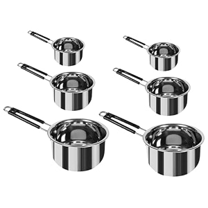 kuber industries set of 3 stainless steel saucepantea pan11 l 15 l 22 l capacitysilicon handlethick base for boiling milk amp teaheavy duty gaugetapeli patila sauce pot cookware pack of 2