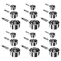 Kuber Industries Set of 3 Stainless Steel Saucepan/Tea Pan|1.1 L, 1.5 L, 2.2 L Capacity|Silicon Handle|Thick Base for Boiling Milk &amp; Tea|Heavy Duty Gauge|Tapeli Patila, Sauce Pot Cookware (Pack of 6)
