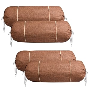 kuber industries set of 2 bolsterside pillow cover  1634x3234 cylindrical maslandmasand long pillow cover for diwan pillows  gold amp maroon