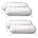 Kuber Industries Set of 2 Bolster/Side Pillow Cover | 16"x32" Cylindrical Masland/Masand Long Pillow Cover for Diwan Pillows | Floral Border-Grey