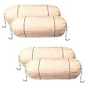 Kuber Industries Set of 2 Bolster/Side Pillow Cover | 16"x32" Cylindrical Masland/Masand Long Pillow Cover for Diwan Pillows | Gold &amp; Maroon