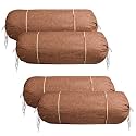 Kuber Industries Set of 2 Bolster/Side Pillow Cover | 16"x32" Cylindrical Masland/Masand Long Pillow Cover for Diwan Pillows | Gold &amp; Maroon