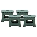 Kuber Industries (Set of 4) Small Folding Stool for Sitting - Plastic Foldable &amp; Portable Step Stool for Kids - Green