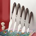 Kuber Industries Set of 5 Painting Knives|Metal Palette Knife Set|Plastic Handle With Various Size & Shape|Ideal For Oil Painting, Acrylic Painting, Color Mixing (Brown)