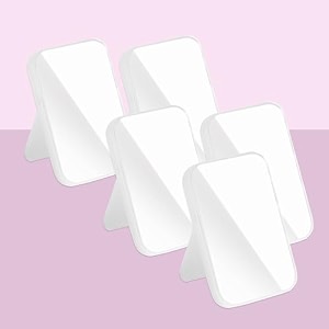 kuber industries set of 5 small amp portable hand mirror for makeup - vanity table mirror with stand for women amp girls- white