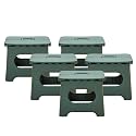 Kuber Industries (Set of 5) Small Folding Stool for Sitting - Plastic Foldable &amp; Portable Step Stool for Kids - Green