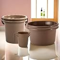 Kuber Industries Set of 6 Bathroom Combo Set | Bathing Set | Bathware Set | 2 Piece Tub-2 Piece Bucket &amp; 2 Piece Mug Combo Set for Bathroom | Bathroom Accessories Set | Brown