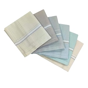 kuber industries set of 6 handkerchief  premium cotton men39s handkerchief  hanky set for men  hand rumal for boys  lining design  dark color
