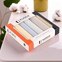 Kuber Industries (Set of 6) Premium Cotton Soft Handkerchief For Men With Box | Rumal For Boy's | Hanky For Men | Fancy Border | White