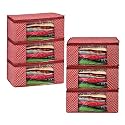 Kuber Industries Clothes Organizer For Wardrobe (Pack of 6) - Storage Organizer For Saree | Shirts | Salwar Kameez - Dress Organizer For Wardrobe - Saree Covers With Zip (Polka Dots) (Black and White)