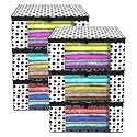 Kuber Industries Clothes Organizer For Wardrobe (Pack of 6) - Storage Organizer For Saree | Shirts | Salwar Kameez - Dress Organizer For Wardrobe - Saree Covers With Zip (Polka Dots) (Black and White)