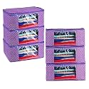 Kuber Industries Clothes Organizer For Wardrobe (Pack of 6) - Storage Organizer For Saree | Shirts | Salwar Kameez - Dress Organizer For Wardrobe - Saree Covers With Zip (Polka Dots) (Black and White)