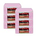 Kuber Industries (Set of 6) Saree Organizer for Wardrobe - Foldable Cloth Storage Box for Clothes | Petticoat | Sari | Lehenga | Dress - Almirah &amp; Underbed Bags with Zip Cover (Printed Design) (Pink)