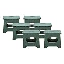 Kuber Industries (Set of 6) Small Folding Stool for Sitting - Plastic Foldable &amp; Portable Step Stool for Kids - Green