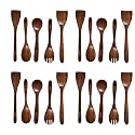 Kuber Industries Sheesham Handicrafts Wooden Serving and Cooking Spoons | No Harmful Polish | Naturally Non-Stick | Wood Brown Spoons Kitchen Utensil | Handmade Spatula Set of 5 (Pack of 4)