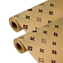 Kuber Industries Shelf Liner | EVA Kitchen Cabinet Shelf Protector | Kitchen Liners for Cabinets and Drawers | Drawer Liner Mat | Star Shelf Liner Cabinet Mat | 3 MTR | Pack of 2 | Brown