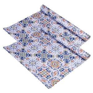 kuber industries shelf liner  kitchen cabinet shelf protector  kitchen liners for cabinets and drawers  drawer liner mat  flower star shelf liner roll  cabinet mat  3 mtr  pack of 2  blue