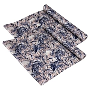 kuber industries shelf liner  kitchen cabinet shelf protector  kitchen liners for cabinets and drawers  drawer liner mat  leaf-design shelf liner roll  cabinet mat  3 mtr  pack of 2  blue