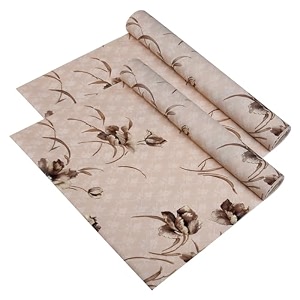 kuber industries pvc 2 rolls flower anti slip kitchen shelf sheets - waterproof wardrobe sheets for shelves  cabinet  drawer  cupboard - shelf liner for refrigerator easy to cut brown 5 mtr