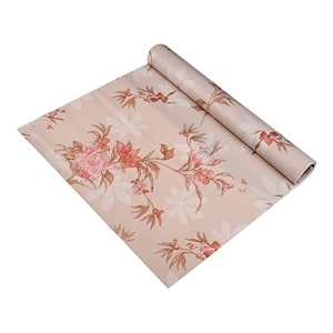 kuber industries pvc 2 rolls flower anti slip kitchen shelf sheets - waterproof wardrobe sheets for shelves  cabinet  drawer  cupboard - shelf liner for refrigerator easy to cut brown 5 mtr