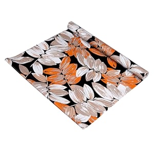 kuber industries shelf liner  kitchen cabinet shelf protector  kitchen liners for cabinets and drawers  drawer liner mat  leaf-design shelf liner roll  cabinet mat  5 mtr  brown