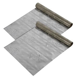kuber industries pvc 2 rolls flower anti slip kitchen shelf sheets - waterproof wardrobe sheets for shelves  cabinet  drawer  cupboard - shelf liner for refrigerator easy to cut brown 5 mtr