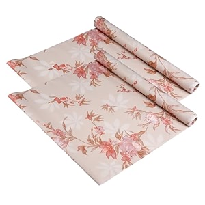 kuber industries kitchen drawercabinet shelf matflower design with pvc materialadjustable size 5 mtr roll cream-ctktc040190 polyvinyl chloride