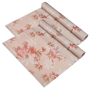 kuber industries pvc 2 rolls flower anti slip kitchen shelf sheets - waterproof wardrobe sheets for shelves  cabinet  drawer  cupboard - shelf liner for refrigerator easy to cut brown 5 mtr