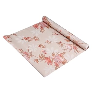 kuber industries pvc shelf liner  kitchen cabinet protector  drawer mat  red flower roll  3 mtr  cream