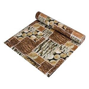kuber industries kitchen drawercabinet shelf mat  checks design with pvc material  adjustable size 5 mtr roll brown polyvinyl chloride  functional and decorative shelf liner