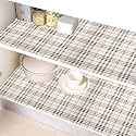Kuber Industries Polyvinyl Chloride Checkered (10 Mtr) Anti Slip Kitchen Shelf Sheets - Waterproof Wardrobe Sheets for Shelves|Cabinet|Cupboard - Shelf Liner for Refrigerator (Easy to Cut) (Cream)