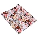 Kuber Industries PVC Floral Shelf Liner | Kitchen Cabinet Protector | Drawer Liner Mat | Gulab-Design Roll | 3 MTR | White