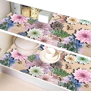 kuber industries shelf mat  butterfly print shelf liner  placemat for kitchen  desk mat  pvc non-slip drawer sheets kitchen cabinet shelf liner  10 meter  cream