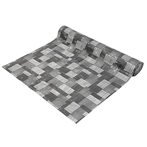 kuber industries shelf mat  check print desk mat  placemat for kitchen  pvc non-slip drawer sheets kitchen cabinet shelf liner  5 meter  gray
