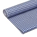 Kuber Industries Shelf Mat | Check Print Desk Mat | Placemat for Kitchen | PVC Non-Slip Drawer Sheets| Kitchen Cabinet Shelf Liner | 10 Meter | Blue
