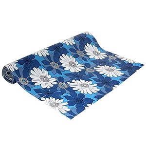 kuber industries shelf mat  flower print shelf liner  placemat for kitchen  desk mat  pvc non-slip drawer sheets kitchen cabinet shelf liner  10 meter  sky blue