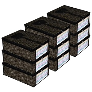kuber industries shirt cover  shirt storage organizer  clothing organizer  foldable shirt cover  wardrobe organizer with transparent window  golden-dot shirt bag  pack of 4  black