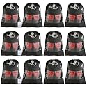Kuber Industries Shoe Cover/String Bag Organizer|Shoe Print &amp; Non Woven Material|Transparent Window|Size 43 x 30 Cm, Pack of 12 (Black)-CTMTC039515