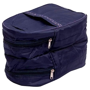 kuber industries parachute shoe bag for travel with 3 layers  foldable travelling shoe bagpouchcover for storage sneakers and sandals  blue
