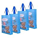 Kuber Industries Shopping Bag | Non-Woven Gift Bag | Baby Shower Bag | Reusable Grocery Bag | Christmas Gift Bags | Tote Bags with Handle | Boy-Print Hand Bag | Pack of 6 | Sky Blue