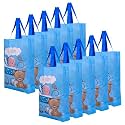 Kuber Industries Shopping Bag | Non-Woven Gift Bag | Baby Shower Bag | Reusable Grocery Bag | Christmas Gift Bags | Tote Bags with Handle | Boy-Print Hand Bag | Pack of 6 | Sky Blue