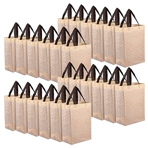kuber industries grocery bagshopper bag with strong handles for shoppinggrocerylunch  lightweightreusable and foldable  fruits - brown