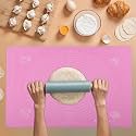 Kuber Industries Silicone Mat for Chapati | Reusable Roti Mat for Kitchen | Non-Stick Silicone Sheet for Chapati | Ideal for Rolling Dough, Kneading &amp; Baking | HW-9-RD | Spiral - Red