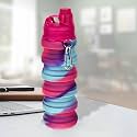 Kuber Industries Silicone Water Bottle - Expandable, Folding for School, Gym, Sports - 500 ML, Pack of 2, Multicolor