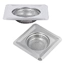 Kuber Industries Sink Strainer - Kitchen and Bathroom Drain Catcher, Mesh Deep Filter, Square Moti Jali, 115 mm, Pack of 2, Silver