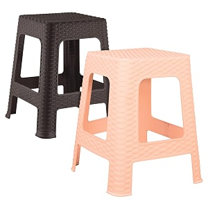 kuber industries sitting stool  plastic non-slip lightweight stool  for indoor outdoor office amp home  pack of 2  multicolor
